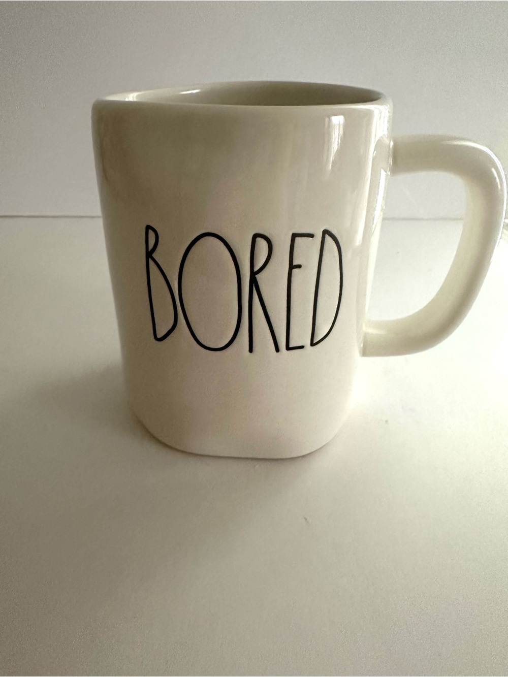 Rae Dunn BORED Cream Ceramic Mug